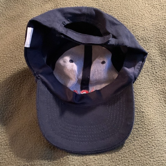 Navy hat w/ red embroidered USA.  Velcro strap in back. One size fits all - Picture 7 of 7